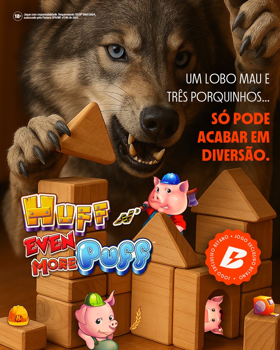 MENTE DE LOBO… FAREJADOR 🐺

O lobo tá na área! O Huff n' Even More Puff chegou por aqui e já adianto: é EXCLUSIVO, tá? Vem pra caça e diversão com a gente!

📲tinyurl.com/bdh9pusf

#Betano #Confia