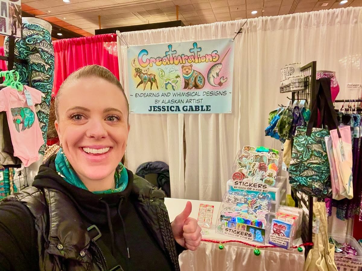 BuffaloRon's tweet image. We have a special guest in the booth this year at the fair. Our Bear Guide/Musher biologist/artist friend Jessica Gable will be bringing her wares for us to sell for her.
The AdventurJess is so talented and we love her artwork. (She does all our gift cards etc.. )
Gonna be…