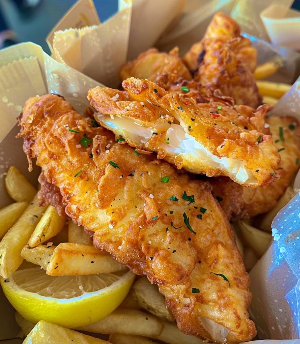 Fish &amp; chips…. Are you a fan or no? 🎣 🍟