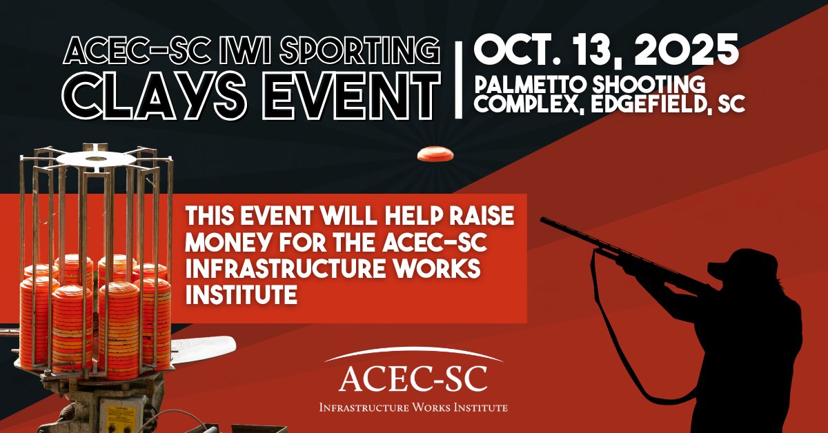 ACEC-SC (@theacecsc) on Twitter photo Join us on Oct. 13, 2025 at the Palmetto Shooting Complex in Edgefield, SC for some friendly competition and fundraising! 🎯 This clay shoot supports the ACEC-SC IWI, so every participant helps make an impact. Click here to purchase tickets: eventbrite.com/e/acec-sc-iwi-… <a href="/ACECSCIWI/">ACEC-SC Infrastructure Works Institute</a> Join us on Oct. 13, 2025 at the Palmetto Shooting Complex in Edgefield, SC for some friendly competition and fundraising! 🎯 This clay shoot supports the ACEC-SC IWI, so every participant helps make an impact. Click here to purchase tickets: eventbrite.com/e/acec-sc-iwi-… <a href="/ACECSCIWI/">ACEC-SC Infrastructure Works Institute</a>