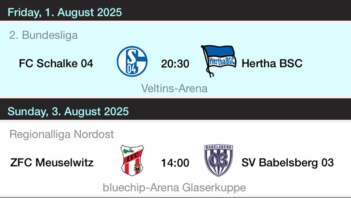 📆 I don’t care it’s only Monday, I’m very excited for the return of Bundesliga 2 football + relighting the Regionalliga Nordost flame.