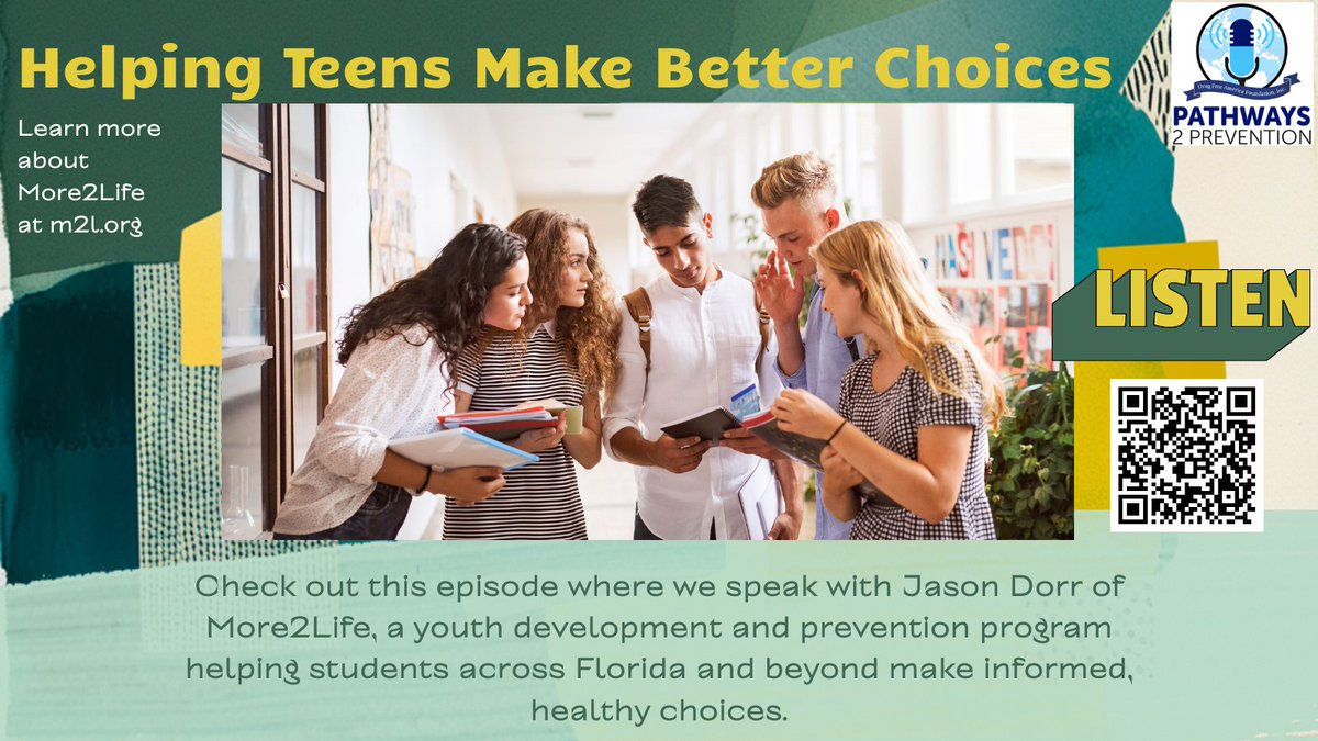 DrugFreeAmerica's tweet image. "Your choices affect your future"—but what does that really mean for today’s youth?
🎧 In this episode of Pathways to Prevention, Jason Dorr of @More2LifeTeens shares what works in youth prevention, mentorship & trust-building.
Listen now: shorturl.at/gb3JL
