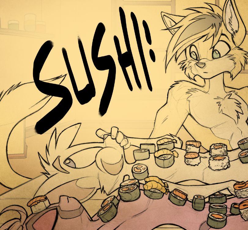 🍣 SUSHI STREAM.🍣 

This one's a little risque, gonna be exclusively on Picarto.
picarto.tv/Dreamkeepers  Kicks off inna  minute!