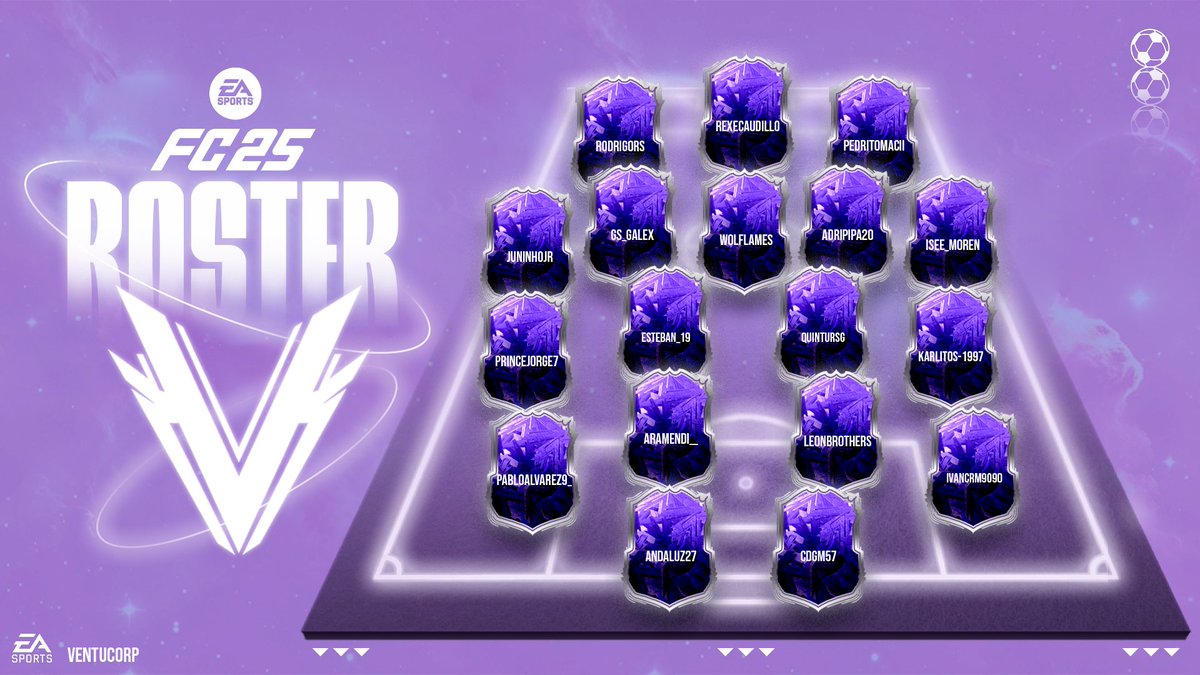 VentuCorp's tweet image. #EAFC25 | #Presentation

We present our regular lineup for the next @VPGEurope Summer Elite League!!

Say hello to the players who will win this league!!!

🏆@VPGEurope Summer Elite
🆚@GSK_Esport_ ⌚21:45
🆚@RWAeSports ⌚22:15
📹twitch.tv/pedritomacii

@Andaluz2_7 @Carlosdgm57…