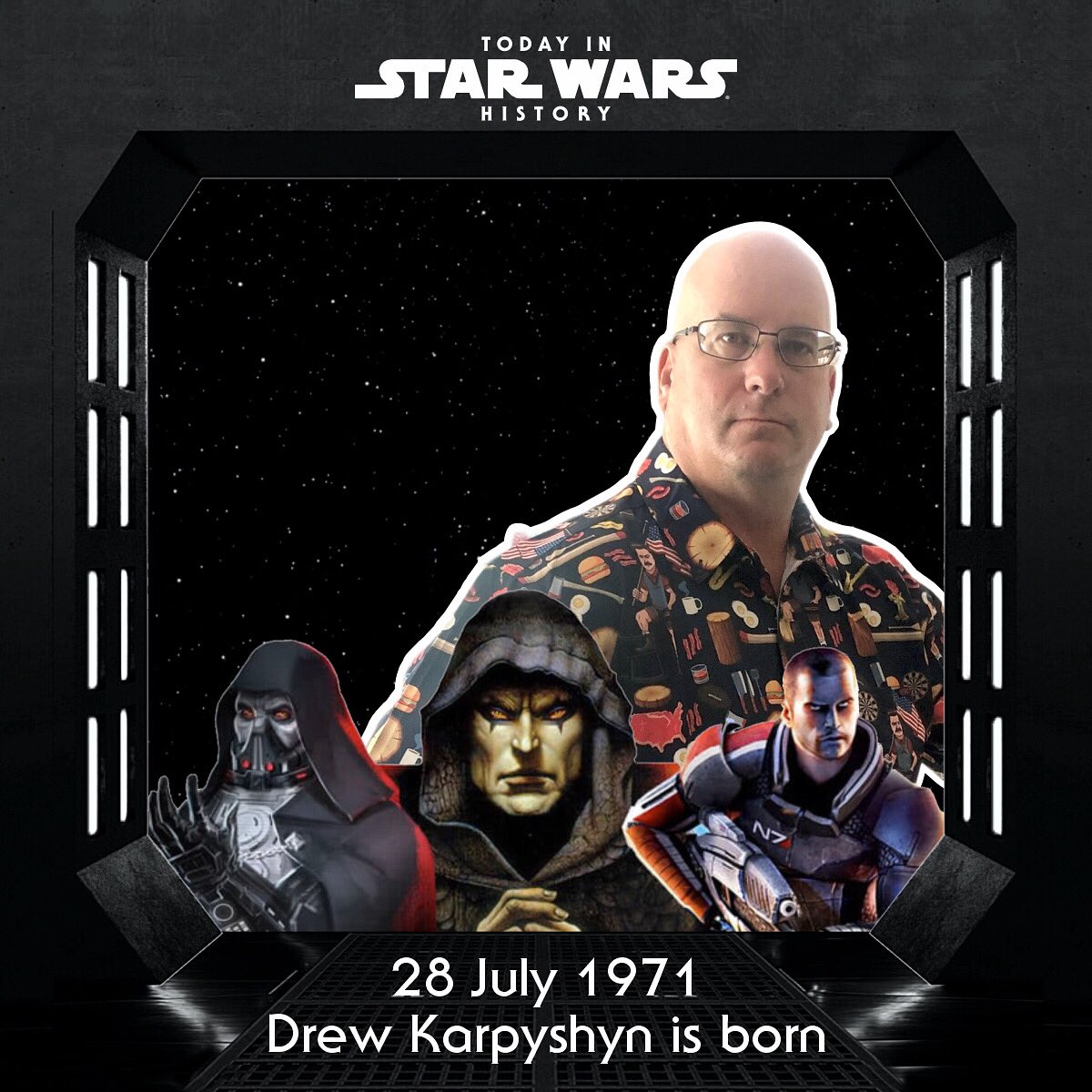 TodayinStarWars's tweet image. 28 July 1971 #TodayinStarWarsHistory Today we wish a Happy Birthday to one of our favorite Star Wars authors, Drew Karpyshyn!