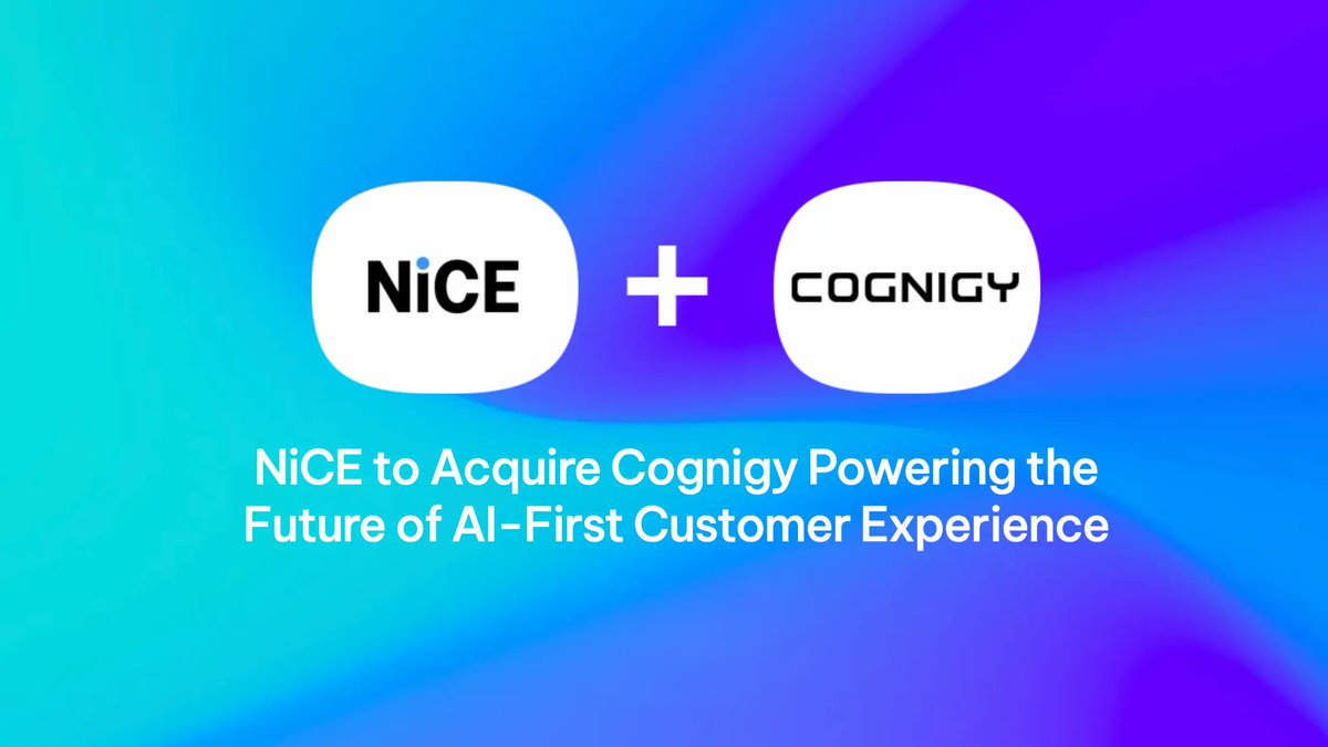 CXFoundation's tweet image. 🚀 NICE Acquires Cognigy!?! 🚀
NICE strengthens its CXone Mpower platform with Cognigy's AI, enhancing AI-driven customer service. A big leap towards smarter, scalable customer interactions.
Read more: cxfoundation.com/news/nice-aqui…
#AI #CX #CustomerService #Innovation #NICE