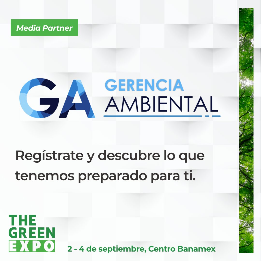 ¡30 años de trayectoria respaldan a nuestro Media Partner! 
En The Green Expo nos entusiasma contar con  <a href="/GA_Revista/">GERENCIA AMBIENTAL</a> 🌐, medio especializado en sustentabilidad corporativa en América Latina y el Caribe.🌱 Impulsemos un futuro más verde 🔗 Regístrate ahora: f.mtr.cool/ywvjygdahh