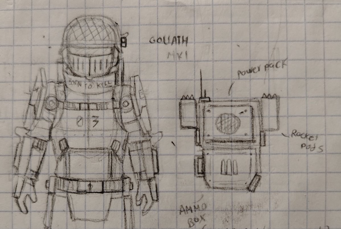 ISAACMighty3's tweet image. Sotnik 1C armor and goliath mk1 concepts

#oc #ocart #sketch