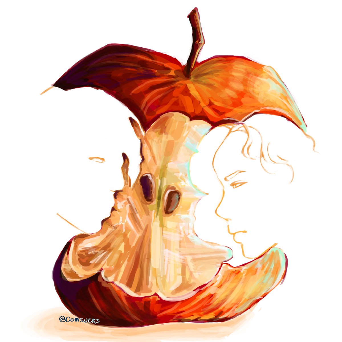 Coinsucks's tweet image. Apple trend with my MnM characters