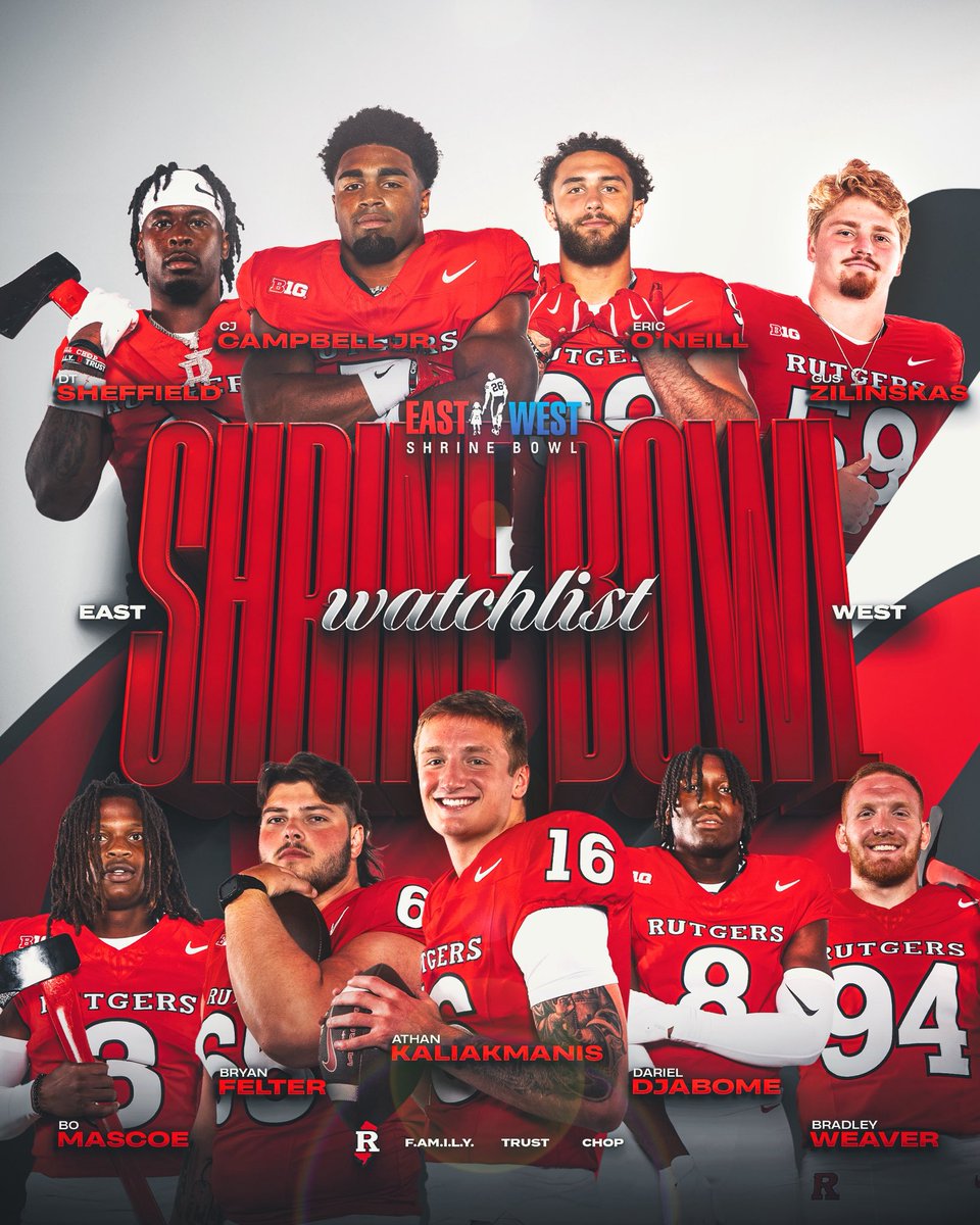 Rutgers Football ๐ช (@rfootball) on Twitter photo The Scarlet Knights have nine representatives on the Shrine Bowl 1000 List!
<a href="/ShrineBowl/">East-West Shrine Bowl</a> | #CHOP The Scarlet Knights have nine representatives on the Shrine Bowl 1000 List!
<a href="/ShrineBowl/">East-West Shrine Bowl</a> | #CHOP