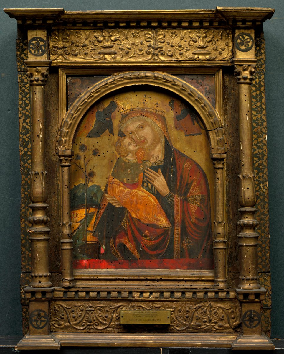 solas_na_greine's tweet image. Virgin and Child, Byzantine (Dalmatian), 15th century  (tempera and gold on wood)