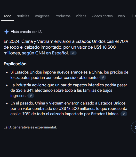 El 70% del calzado de EEUU es importado de China

Si pulso este botón de aquí, en EEUU los paseos serán en calcetines