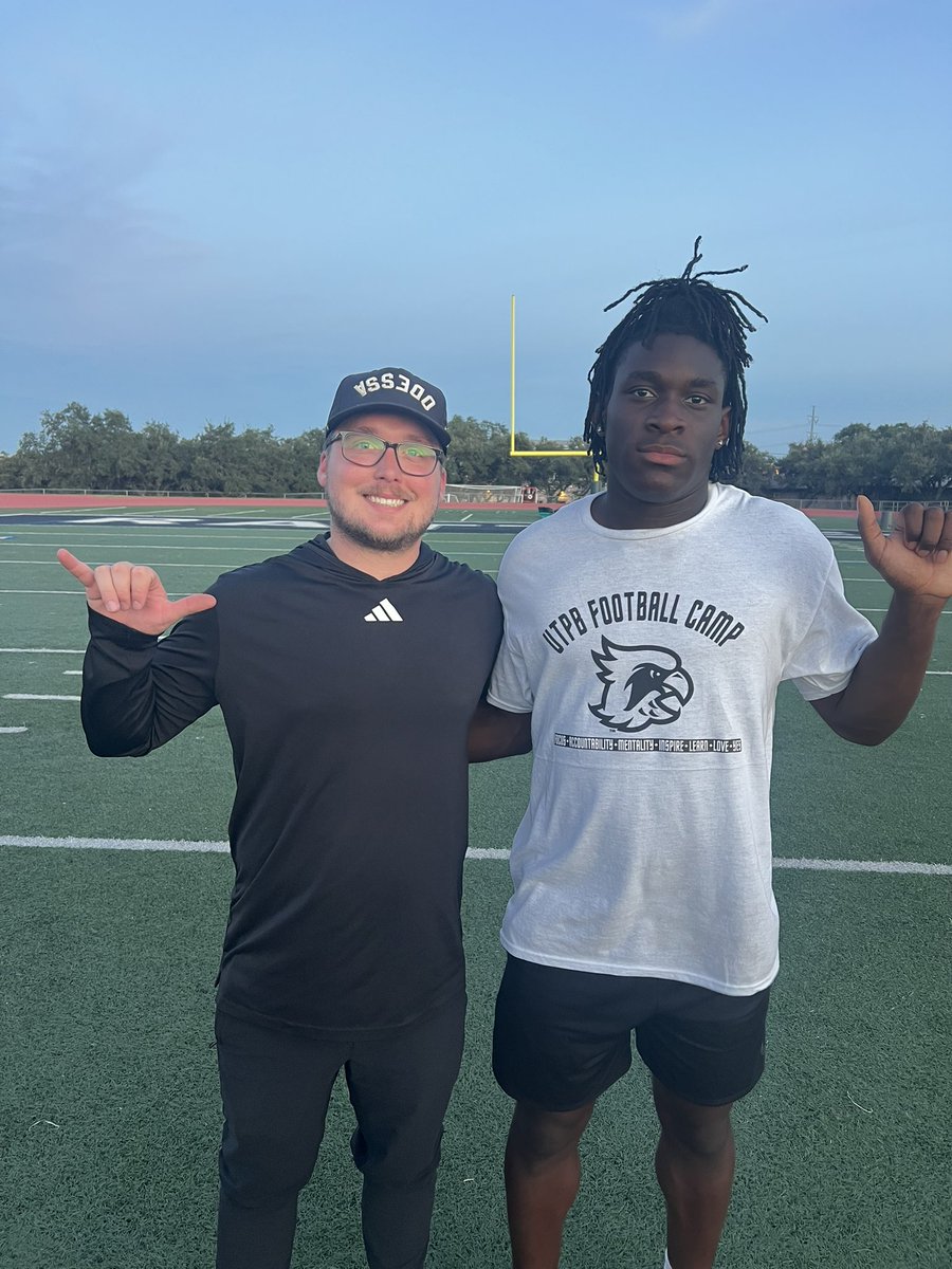 I had a great time at the <a href="/UTPBFootball/">UTPB Football</a> camp competition and learning. Thank you for the invite! <a href="/MikeBabcock44/">Mike Babcock</a> <a href="/CoachShaw_Jake/">Jake Shaw</a> 
<a href="/CoachLBrooks/">Lexi Brooks</a> <a href="/1RoUSeFB/">JoshuaMann#1RoUSe</a> <a href="/RecruitRouse/">RecruitRouseRaiders</a>