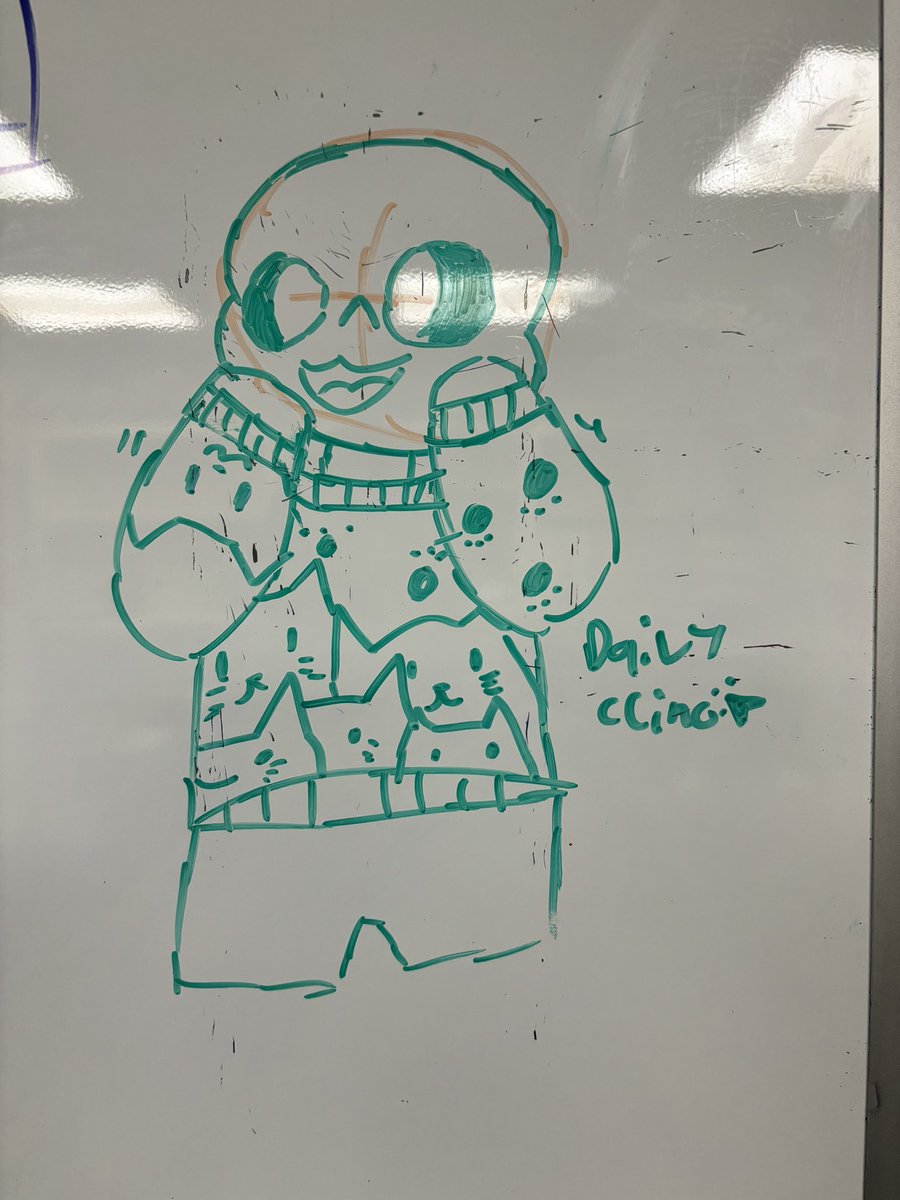 Day 89 and heres a special one an irl drawing of my newest boy Bean!!!!! I love him so much yall dont even understand hehehehe im curious how long he'll be kept on the whiteboard ngl xD guess i'll update when he gets erased lol

#ccino #ccinosans #fluffytale #utmv
