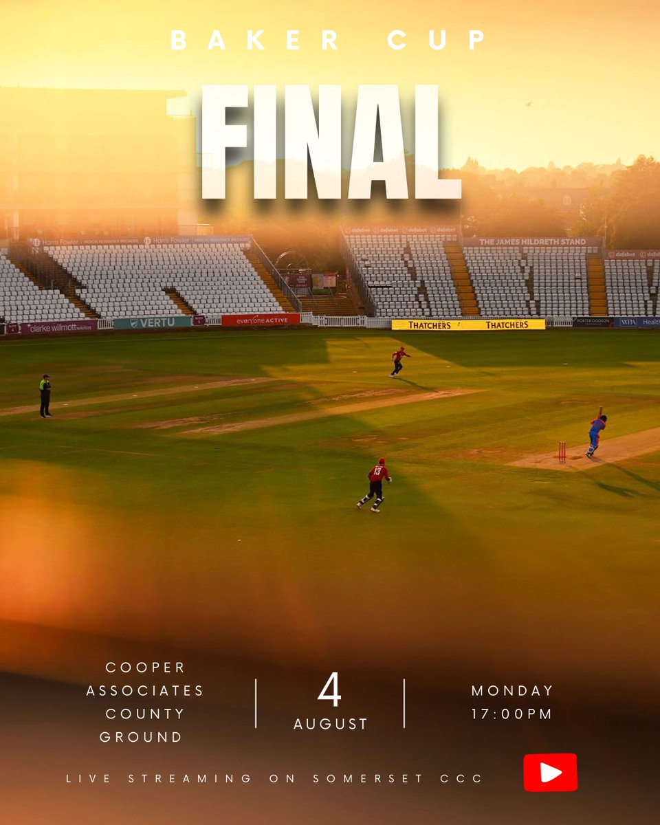 Baker Cup Final vs <a href="/tauntondeanecc/">Taunton Deane CC 🏏</a> 

Here is all the information needed for the <a href="/bakercup2016/">Blackdown Financial IFA Baker Cup</a> final next Monday 😀🙏

INFORMATION: bit.ly/41fXsTI