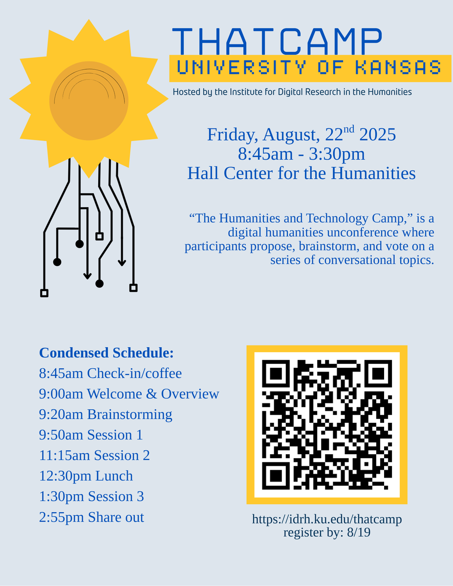 Join us in the Hall Center Friday, August 22nd, for an all-day unconference! Together, we will brainstorm generative sessions to foster new ideas and collaborative possibilities. 💛
Register by 8/19 to attend.