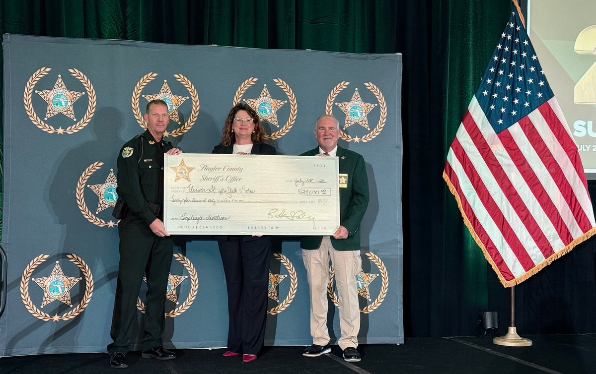 Flagler County Sheriff’s Office employees donated $24,030 to the Florida Sheriffs Youth Ranches (FSYR), making FCSO employee’s total donations to the FSYR approximately $204,000 since 2017. Flagler County Sheriff Rick Staly presented the latest employee donation check to FSYR
