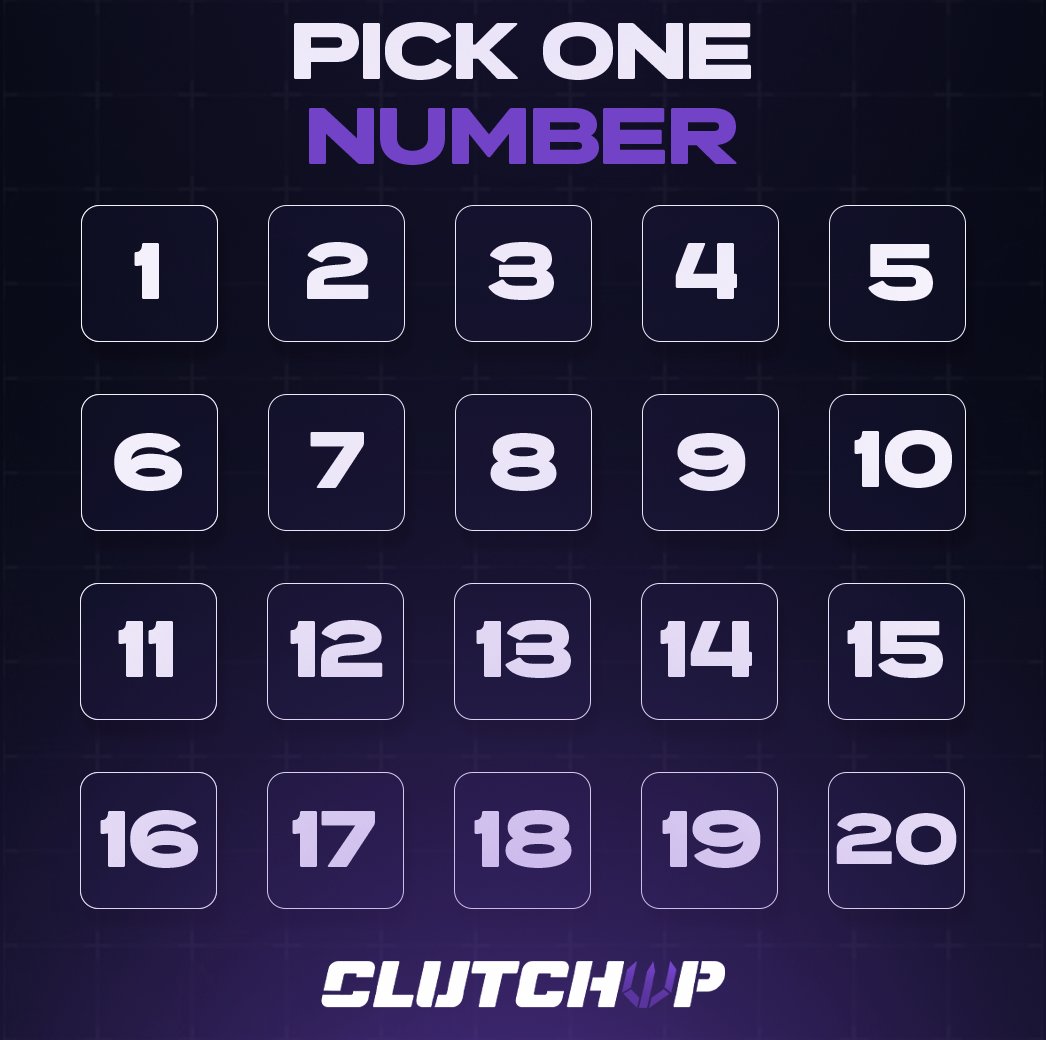 🎯 Guess the number I’m thinking of!

💡 Hint: It’s greater than 0.

💰 3 random correct guesses win $20 each, drop your ClutchUp username with your guess!

🔁 Repost to spread the challenge!