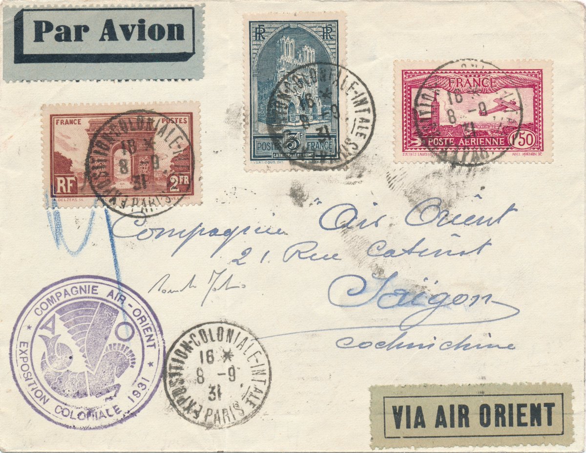 Fabrisperizie's tweet photo. #FABRIS PERIZIE FILATELICHE 113
https://t.co/LjnNQw94mG
#FRANCIA 1931 (6 mag-15 nov) #Esposizione col. #internazionale Parigi Volo #PARIGI #MARSIGLIA #SAIGON (8 ago)
#certificato #perizia #perizie #poastaaerea #airmail #france #exhibition #coloniale #international #airorient https://t.co/IRA9lXP8bz