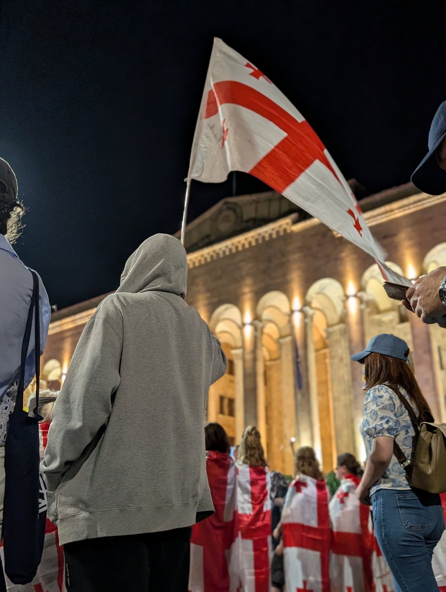 For the 243rd consecutive day, the main avenue in Georgia's capital is blocked. Protests continue nationwide. 🇬🇪✊
