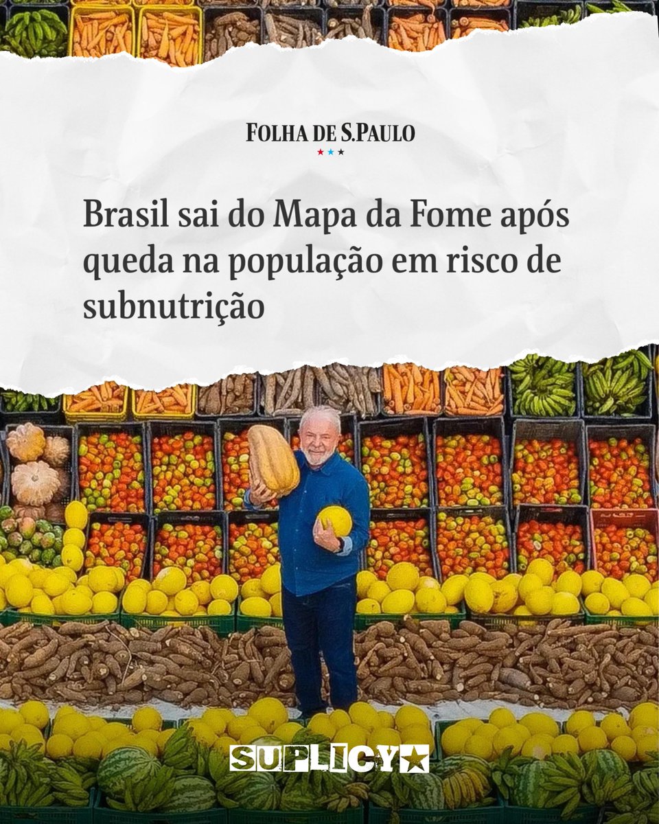 É uma grande realização do Governo <a href="/LulaOficial/">Lula</a> a exclusão do Brasil do #MapadaFome, a partir de políticas públicas de transferência de renda, aquisição de alimentos e incentivo à agricultura familiar. Acredito que a evolução do Bolsa Família para a Renda Básica de Cidadania +