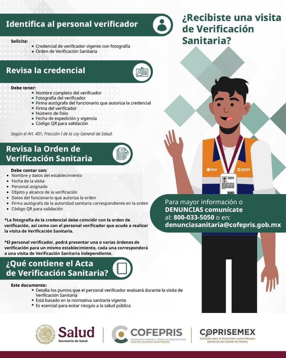 Para garantizar el derecho de protección a la salud la Coordinación de Regulación Sanitaria, lleva a cabo la vigilancia sanitaria a todos los establecimientos, a través de visitas de verificación, con la finalidad de constatar el cumplimiento de la normatividad sanitaria.