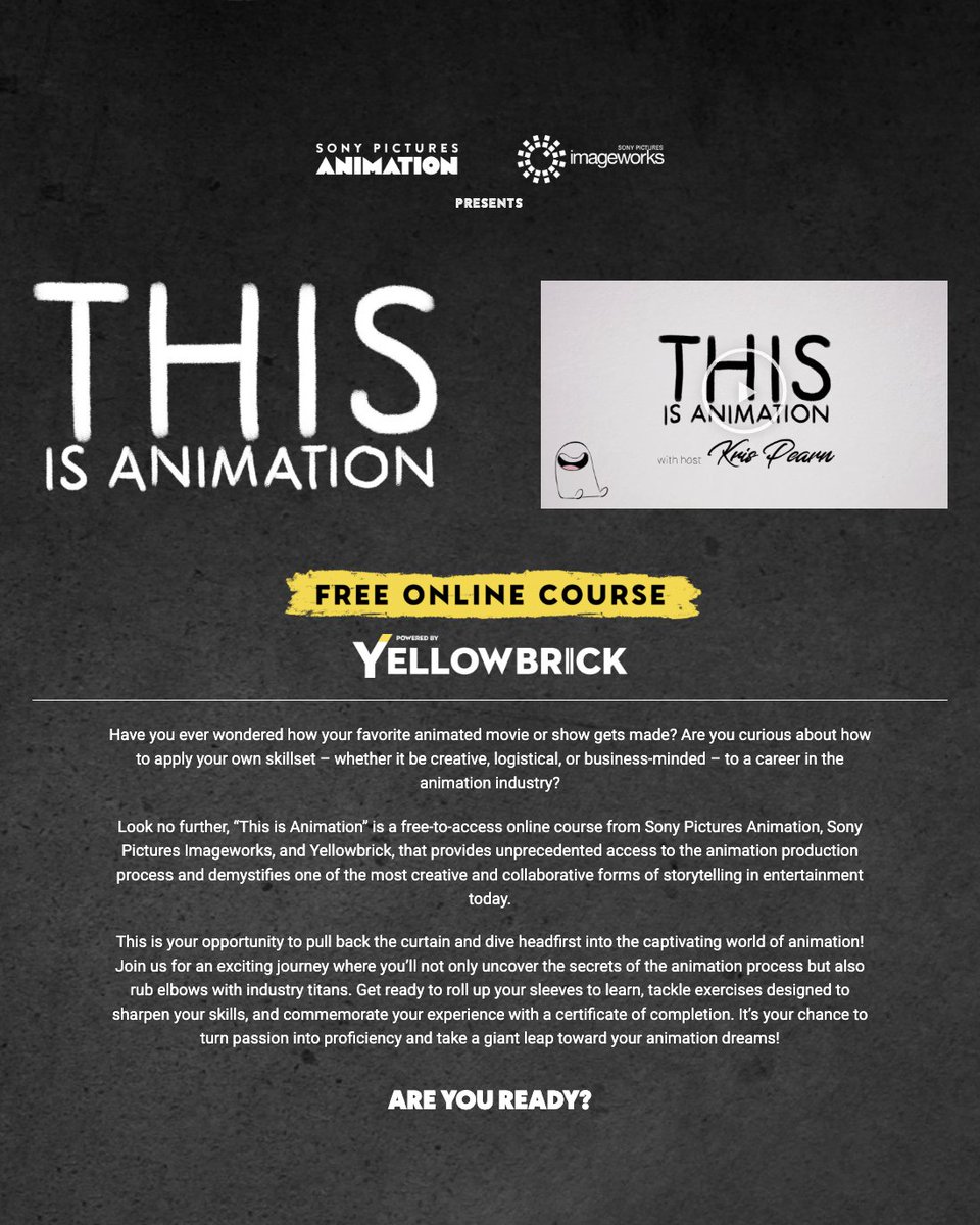 Sony Pictures Animation (@sonyanimation) on Twitter photo There's so much to learn about the process of making an animated film!
Hear from artists and filmmakers, like KPop Demon Hunters director <a href="/maggiemkang/">Maggie Kang</a>, in our FREE online course "This is Animation!" Developed in partnership with <a href="/YellowbrickLrn/">Yellowbrick</a> and <a href="/imageworksvfx/">Sony Pictures Imageworks</a>.
🔗: There's so much to learn about the process of making an animated film!
Hear from artists and filmmakers, like KPop Demon Hunters director <a href="/maggiemkang/">Maggie Kang</a>, in our FREE online course "This is Animation!" Developed in partnership with <a href="/YellowbrickLrn/">Yellowbrick</a> and <a href="/imageworksvfx/">Sony Pictures Imageworks</a>.
🔗: