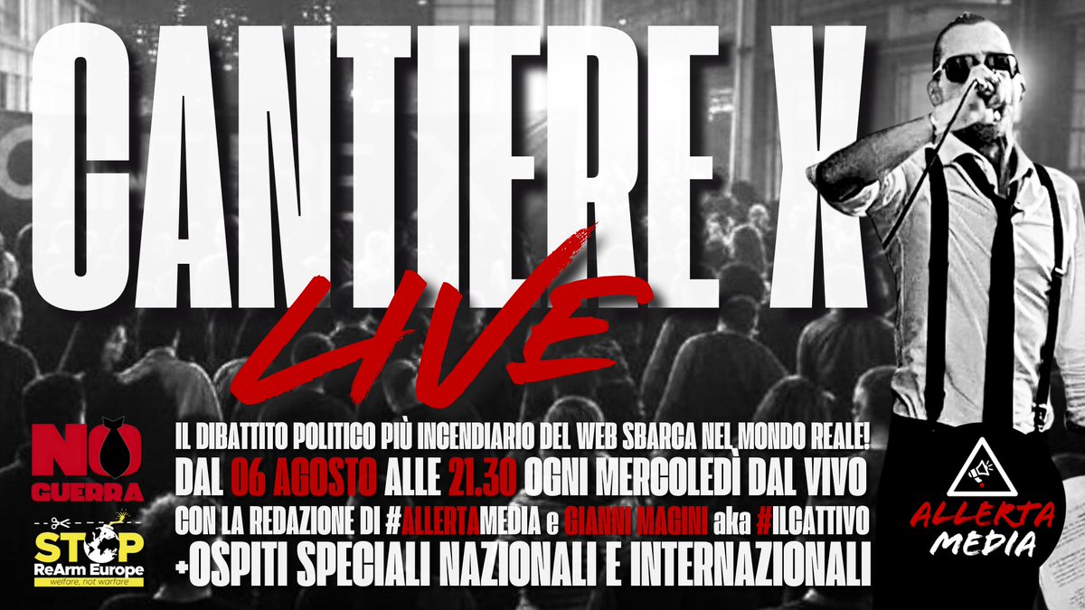 IL CATTIVO® (@giannimagini) on Twitter photo 📢📢📢 STIAMO PER TORNARE‼️ 📢📢📢
⚙️ CANTIERE X: il talk show politico che rompe... gli schemi! ⚙️
Il Cantiere X è un podcast che ho creato circa 2 anni fa insieme alla redazione di <a href="/AllertaMedia/">#ALLERTAMEDIA</a>, associazione che da anni si batte per un'informazione libera, trasparente e 📢📢📢 STIAMO PER TORNARE‼️ 📢📢📢
⚙️ CANTIERE X: il talk show politico che rompe... gli schemi! ⚙️
Il Cantiere X è un podcast che ho creato circa 2 anni fa insieme alla redazione di <a href="/AllertaMedia/">#ALLERTAMEDIA</a>, associazione che da anni si batte per un'informazione libera, trasparente e