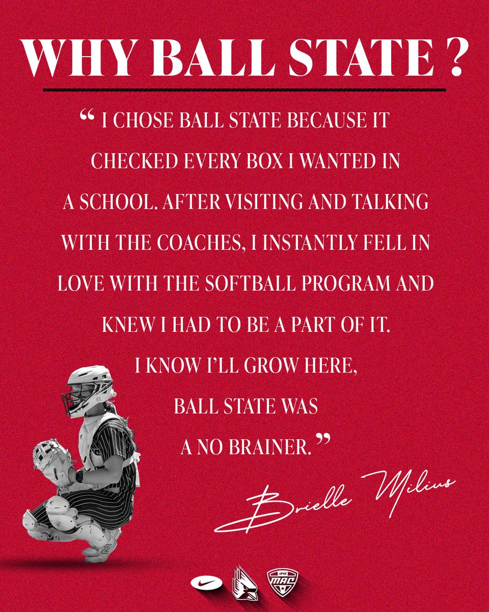 BallStateSB's tweet image. We have a new addition to the Ball State Softball Family ❤️
We’re excited to welcome Brielle Milius (@BrielleMil25) to The Nest
#ChirpChirp x #WeFly x #MACtion