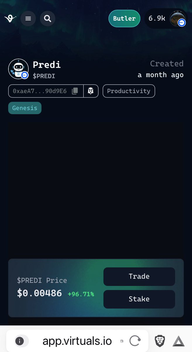 ArtgEdit's tweet image. $PREDI is up about 100% today. Its MC has been on rise for a week.
@virtuals_io ecosystem is rising?
Which new Genesis launches you are pledging?