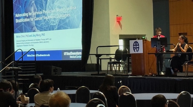 Dr. Meixu Chen, one of our postdoctoral researchers and part of our <a href="/MAIA_Laboratory/">Medical Artificial Intelligence and Automation Lab</a>, presenting, "Advocating for Survival Prediction Models in Risk Stratification for Cancer Treatment Outcomes." #AAPM2025