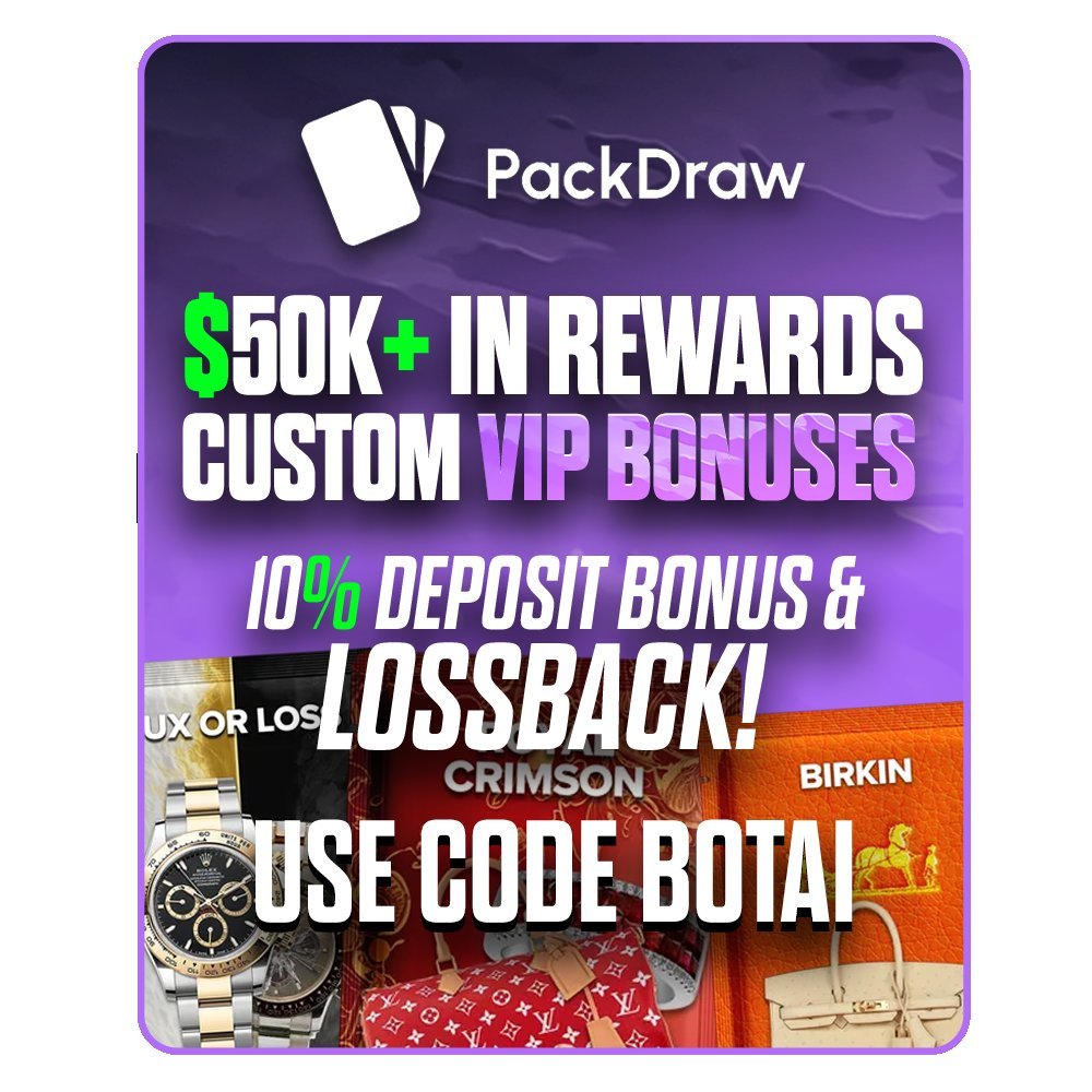 botairtx's tweet image. 🥳$2000 Packdraw comp🥳
🏆4𝐖𝐢𝐧𝐧𝐞𝐫𝐬 eq!🏆
☑RT + Tag 1☑
Wager $1000 on code "Botai"
⏰Rolls in 5 𝐃𝐚𝐲𝐬!⏰
💰Random RT + tag gets $10💰
👉packdraw.com/?ref=Botai
‼️Leave username in comments
Wagers count on $50k leaderboard!
refbot.ai/leaderboards/p…