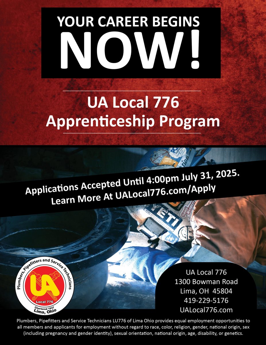UALocal776's tweet image. An outstanding career is waiting at UA Local 776. Apprenticeship combines classroom training with on-the-job training. You'll earn while you learn and receive a paycheck and benefits from day one. We provide the training at no cost to you. Apply today! ualocal776.com