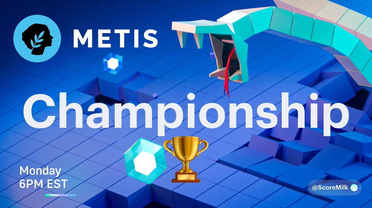 ScoreMilk's tweet image. It's another @MetisL2 Championship week starting today! 🏆
It’s time to stack points!
📅Monday, July 28th | 🕧 6PM EST
📍On discord: discord.gg/3fhYEmqf
🎯Snake Game (Main Game) → Top 10 score points
🎯Block Puzzle (Side Game) → Top 5 score points
Your path to the METIS…