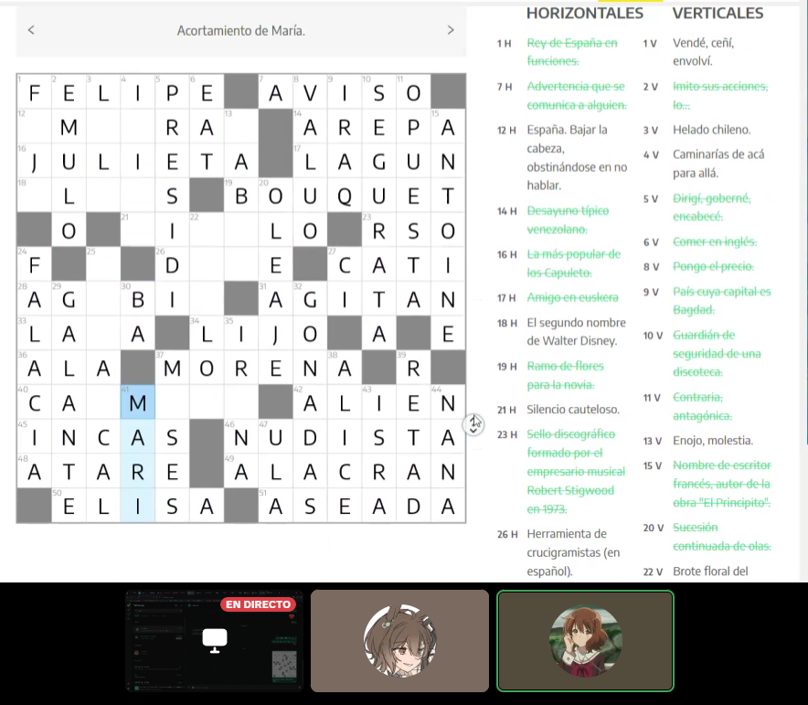 mariwachina's tweet image. haciendo un crucigrama con doni aparecí yo!!