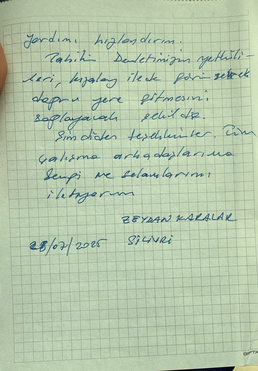 ZeydanKaralar01's tweet photo. ZEYDAN KARALAR
SİLİVRİ
28.07.2025

Çok değerli Adana Büyükşehir Belediye Başkan Vekilim,

Öncelikle başarı diliyorum. Başlattığımız ve düşündüğümüz, söz verdiğimiz işleri sırayla yapacağınızdan şüphem yok.
Ama bu yazıyı bunun için yazmıyorum.
Her gün televizyon izlerken Gazze'nin ve Gazzeli'lerin durumunu görünce içim parçalanıyor.
Sizden ricamdır. Gazze'ye gıda ve insani yardım için Meclis kararı aldığımız 10 milyonluk yardımı hızlandırın.
Tabii ki devletimizin yetkilileri, Kızılay ile de görüşerek doğru yere gitmesini sağlayacak şekilde.
Şimdiden teşekkürler. Tüm çalışma arkadaşlarıma sevgi ve selamlarımı iletiyorum.