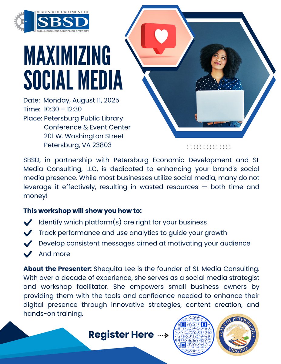 VA Dept. of Small Business and Supplier Diversity (@virginiasbsd) on Twitter photo Sign up today at conta.cc/3H7pTMT Sign up today at conta.cc/3H7pTMT