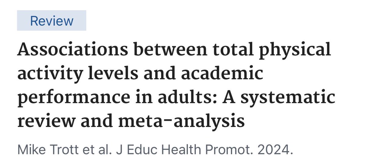 AntelmPujol's tweet image. 🧠📚 ¿Quieres sacar mejores notas?
🏃♂️ Estudiantes que entrenan (moderado/intenso) tienen
📈 ¡3 VECES más probabilidad de sacar buenas notas!
🧠 +204% rendimiento académico
🔍 Revisión de 36 estudios + meta-análisis