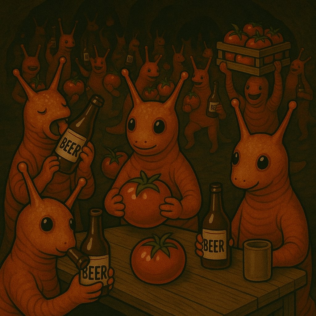 Bym_boy's tweet photo. Beneath our feet lies a secret civilization...
🍅 Built on tomatoes
🍺 Run on beer
🐌 Populated by tipsy slugs

#memes #UndergroundEconomy #SlugsOfX #Comics https://t.co/YPqfMiCgnW