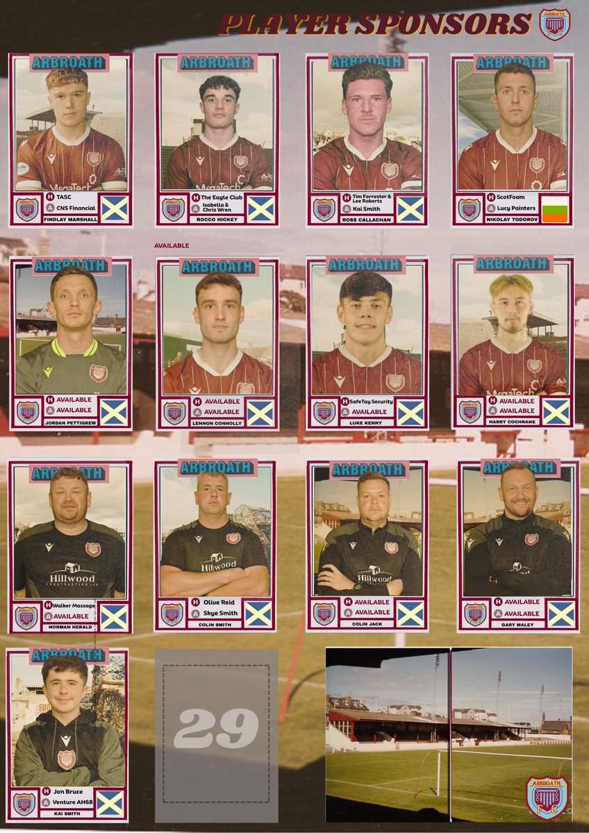 Arbroath FC (@arbroathfc) on Twitter photo ๐๐ฅ๐๐ฒ๐๐ซ ๐๐ฉ๐จ๐ง๐ฌ๐จ๐ซ๐ฌ๐ก๐ข๐ฉ - ๐๐ฏ๐๐ข๐ฅ๐๐๐ฅ๐ ๐๐จ๐ฐ
If you would like to sponsor a player for Home, Away or both, please contact mandy@arbroathfc.co.uk for more information.
#ArbroathFCLive #MonTheLichties #Resurgence ๐๐ฅ๐๐ฒ๐๐ซ ๐๐ฉ๐จ๐ง๐ฌ๐จ๐ซ๐ฌ๐ก๐ข๐ฉ - ๐๐ฏ๐๐ข๐ฅ๐๐๐ฅ๐ ๐๐จ๐ฐ
If you would like to sponsor a player for Home, Away or both, please contact mandy@arbroathfc.co.uk for more information.
#ArbroathFCLive #MonTheLichties #Resurgence