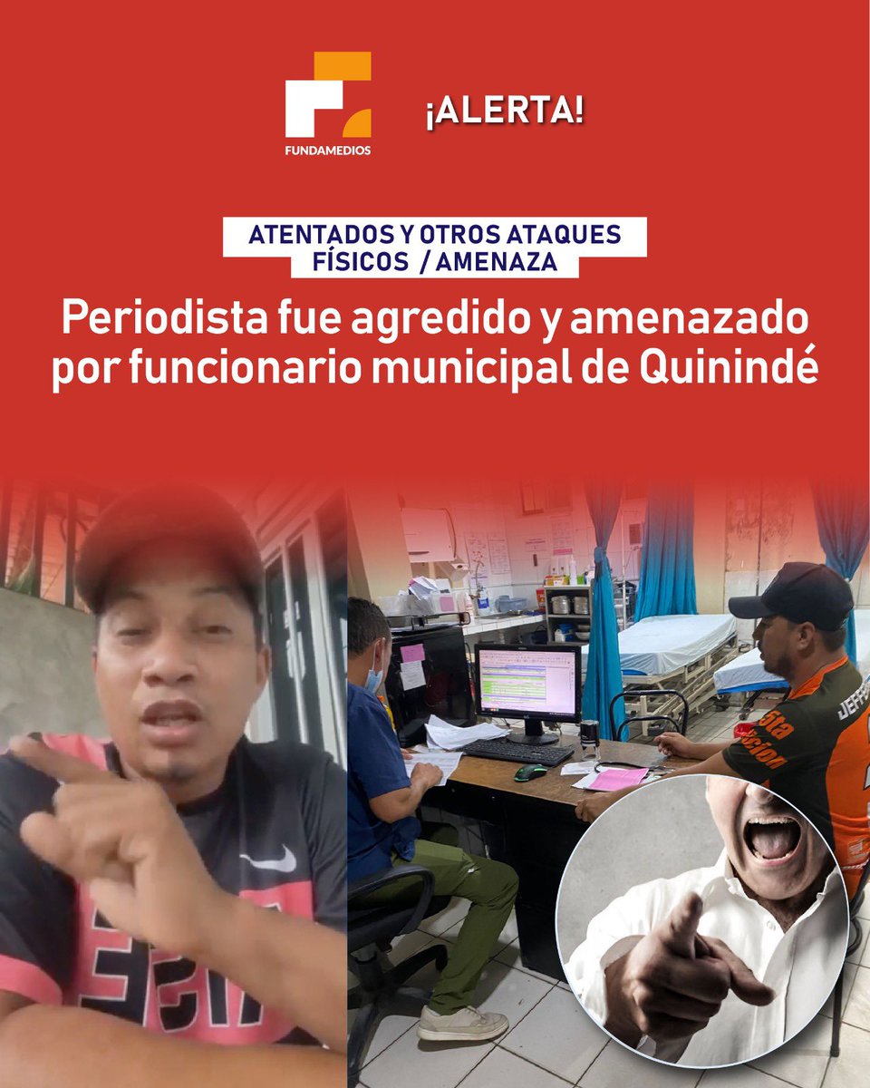 🔴 #ALERTA | Jefferson Ana, periodista de Megavisión TV en Quinindé, denunció que fue agredido y amenazado por Raúl Caicedo, presunto chofer del alcalde del cantón.

Lee la nota completa aquí ➡️ bit.ly/40DGte3