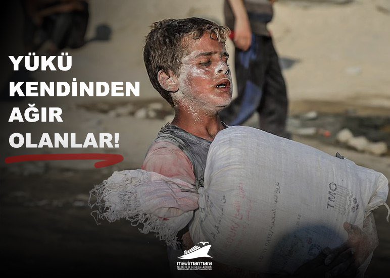 mavimarmaratr's tweet image. YÜKÜ KENDİNDEN AĞIR OLANLAR!
Ellerinde oyuncak, kalaem, defter olması gereken çocuklar işgalci İsrail'in saldırıları yüzünde kendinden ağır yükleri taşımak zorunda kalıyorlar!