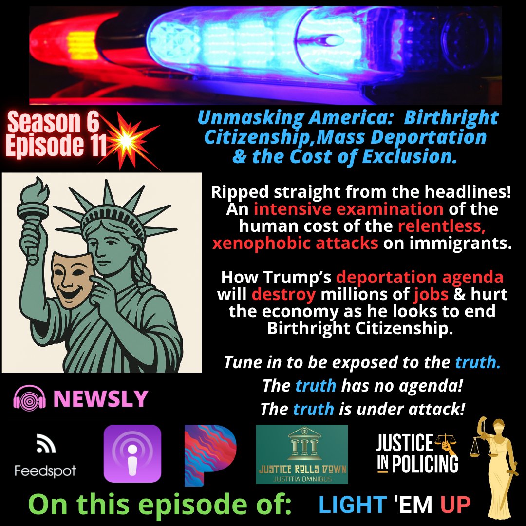 Unmasking America: Birthright Citizenship, Mass Deportation &amp; the Cost of Exclusion. The 14th Amendment on Trial, Citizenship Under Siege. 

Follow this link:

buzzsprout.com/823981/episode…