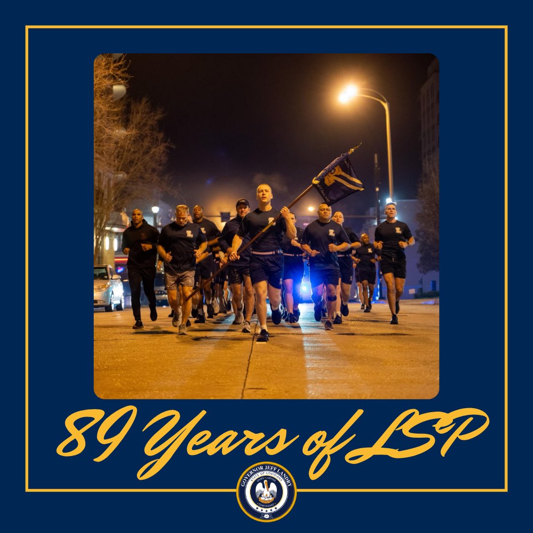 Governor Jeff Landry (@lagovjefflandry) on Twitter photo Happy 89th Birthday to our great <a href="/LAStatePolice/">LA State Police</a>!
Thank you for your service and unwavering dedication to keeping our communities and state safe. Happy 89th Birthday to our great <a href="/LAStatePolice/">LA State Police</a>!
Thank you for your service and unwavering dedication to keeping our communities and state safe.