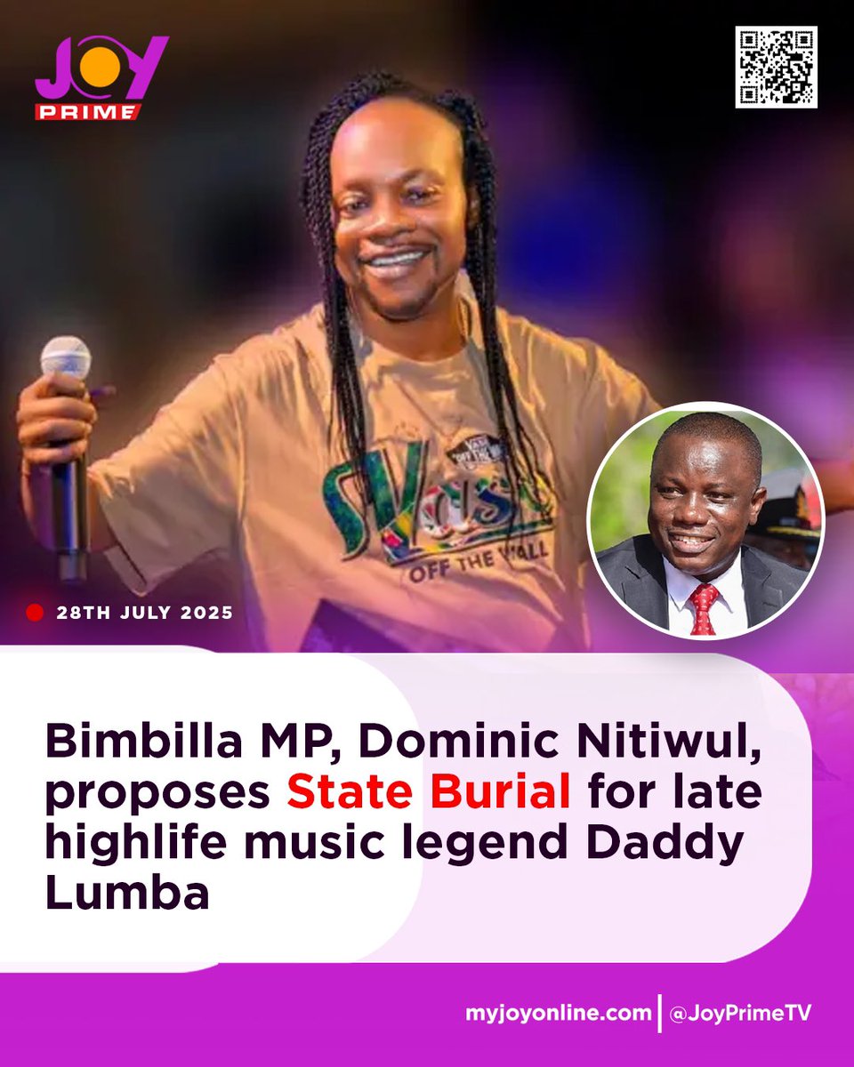 LuvFM995's tweet image. Bimbilla MP, Dominic Nitiwul, proposes State Burial for late highlife music legend Daddy Lumba

#LuvNews