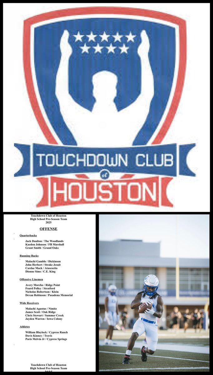 DHSGatorFB (@dickinsonfb) on Twitter photo Congratulations to <a href="/Gamble7Malachi/">Da.bullet</a> for being selected to the β¦<a href="/HoustonTDClub/">Houston TD Club</a>β© Pre-Season All Greater Houston team. β¦<a href="/DickinsonISD/">Dickinson ISD</a>β© β¦<a href="/DHSFBRecruiting/">Dickinson H.S Football Recruiting</a>β©
#GatorPride Congratulations to <a href="/Gamble7Malachi/">Da.bullet</a> for being selected to the β¦<a href="/HoustonTDClub/">Houston TD Club</a>β© Pre-Season All Greater Houston team. β¦<a href="/DickinsonISD/">Dickinson ISD</a>β© β¦<a href="/DHSFBRecruiting/">Dickinson H.S Football Recruiting</a>β©
#GatorPride