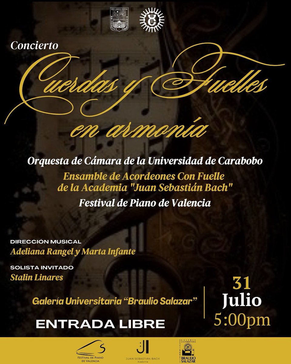 #Noticias Concierto Cuerdas y Fuelles en Armonía cautivará a los amantes de la música en la <a href="/GaleriaBS/">Gal. Braulio Salazar</a> || El jueves #31Jul a las 5:00 pm.

instagram.com/p/DMqWAqsuV1R/…