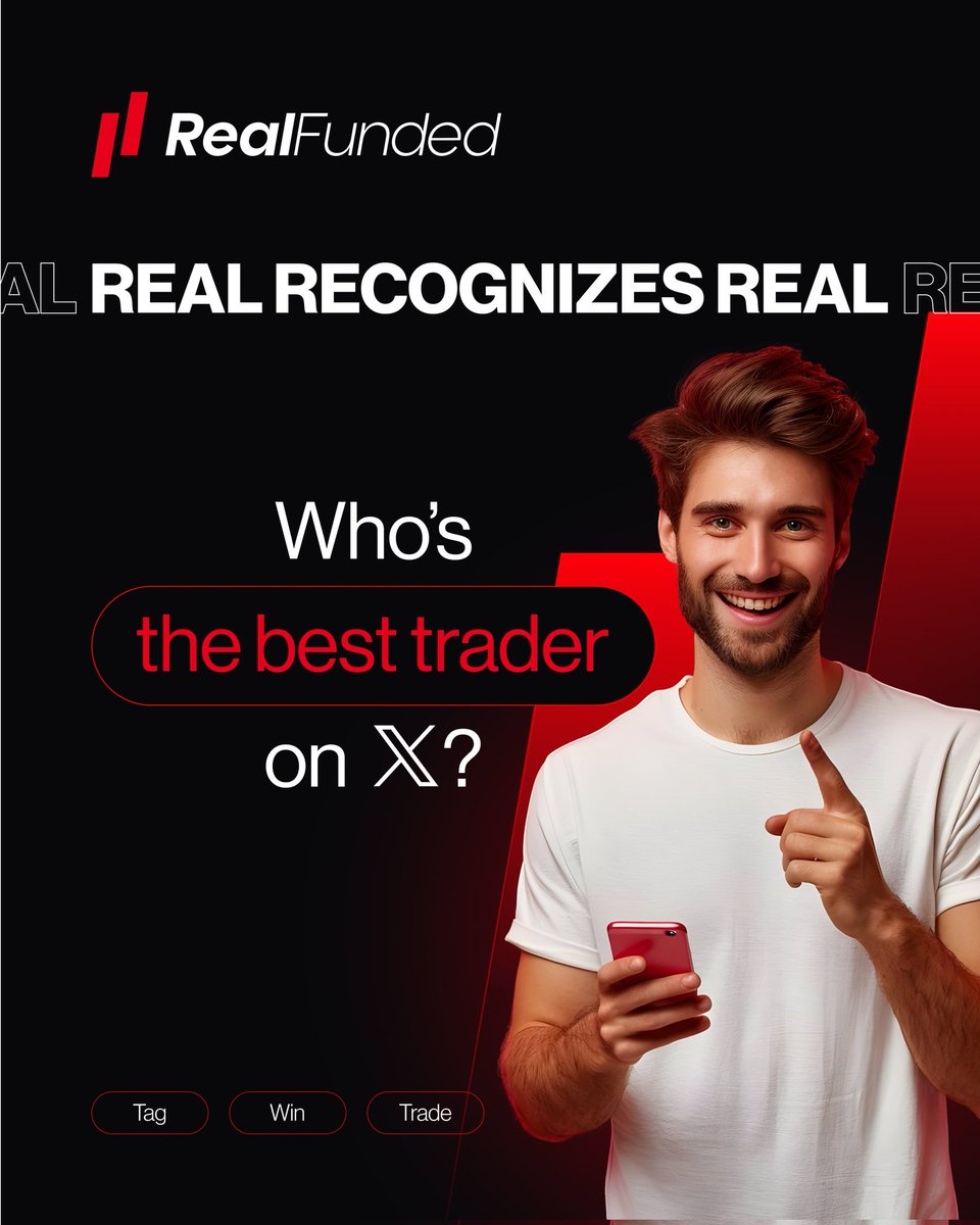 AfaaqFx's tweet image. 𝗥𝗲𝗮𝗹 𝗥𝗲𝗰𝗼𝗴𝗻𝗶𝘀𝗲𝘀 𝗥𝗲𝗮𝗹
Tag an X trader who would absolutely print on RealFunded 💰
We’ll randomly pick one comment, and yeah,
both you and your X trader get a FREE RealFunded account 🔥
Let’s find the next payout machines.
Use Code AFAAQ for 20% Discount