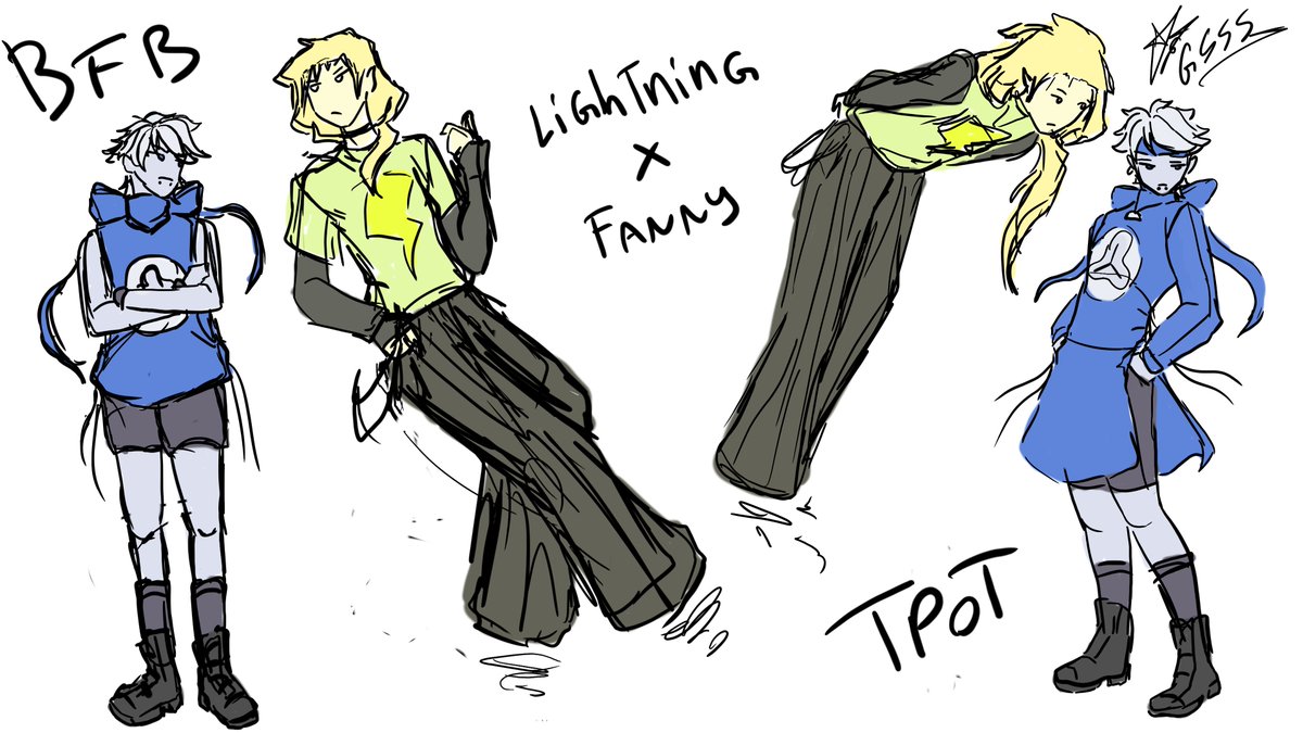 Garabachoss's tweet image. Quick sketch of one of my favorite ships (Fanny x Lightning)
#bfb #bfdi #tpot #fanart #shipp