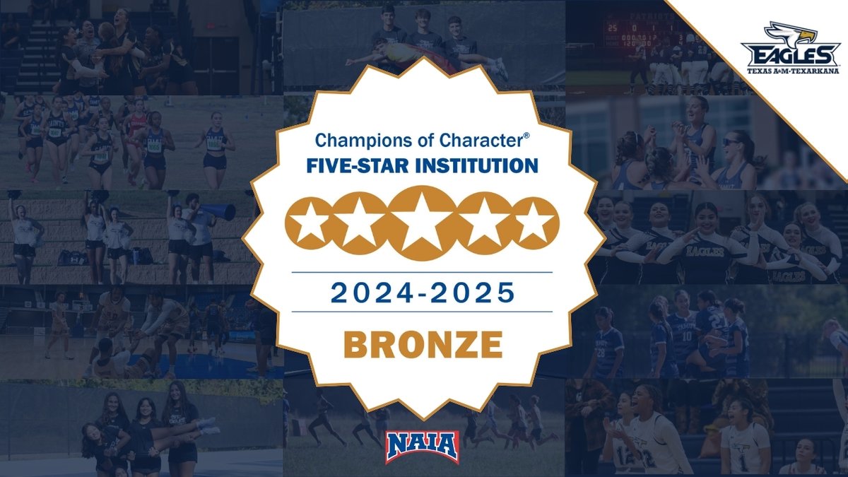 Athletics earns NAIA Champions of Character Five-Star Bronze Medallion Award #SoarEagles #NAIACofC #TheRightWaytoPlay tamuteagles.prestosports.com/general/2024-2…